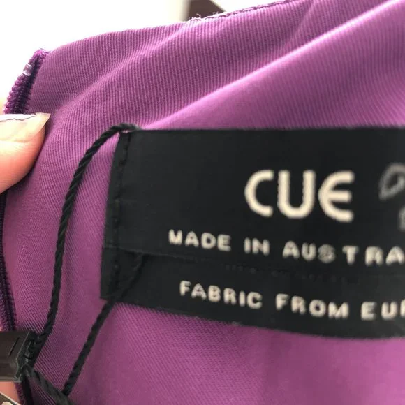 CUE Purple Sleeveless Pleated Fit n Flare Dress Size 8 New w Tags RRP $249 - Picture 9 of 12